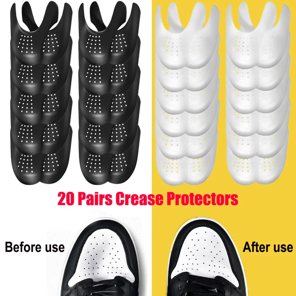 40Pcs Shoe Anti Crease Protectors for Sneakers Bending Crak Toe Cap Support Guards Ball Shoes Anti-Fold Protection Stretcher