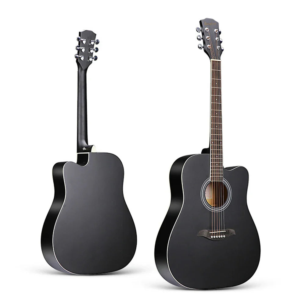 41/38 Inch Acoustic Guitar for Travel Beginners Adults Kit with Capo Picks Bag 6 Steel Strings Guitarra for Teens  AGT16