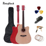 41/38 Inch Acoustic Guitar for Travel Beginners Adults Kit with Capo Picks Bag 6 Steel Strings Guitarra for Teens  AGT16