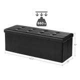 43" Storage Ottoman Bench Leather Footstool Hold Up to 660lb for Bedroom Black Stools Dining Chair Stool Dining Room Chairs the