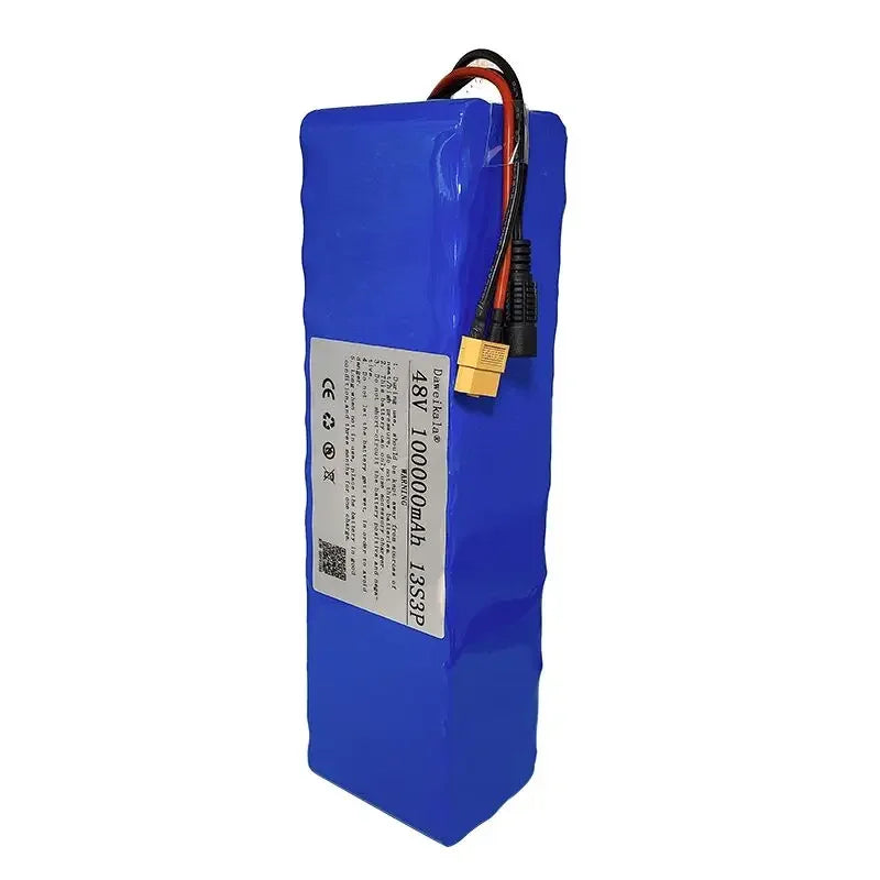 48V 100Ah 1000w 13S3P XT60 48V Lithium ion Battery Pack 100000mah For 54.6v E-bike Electric bicycle Scooter with BMS+charger