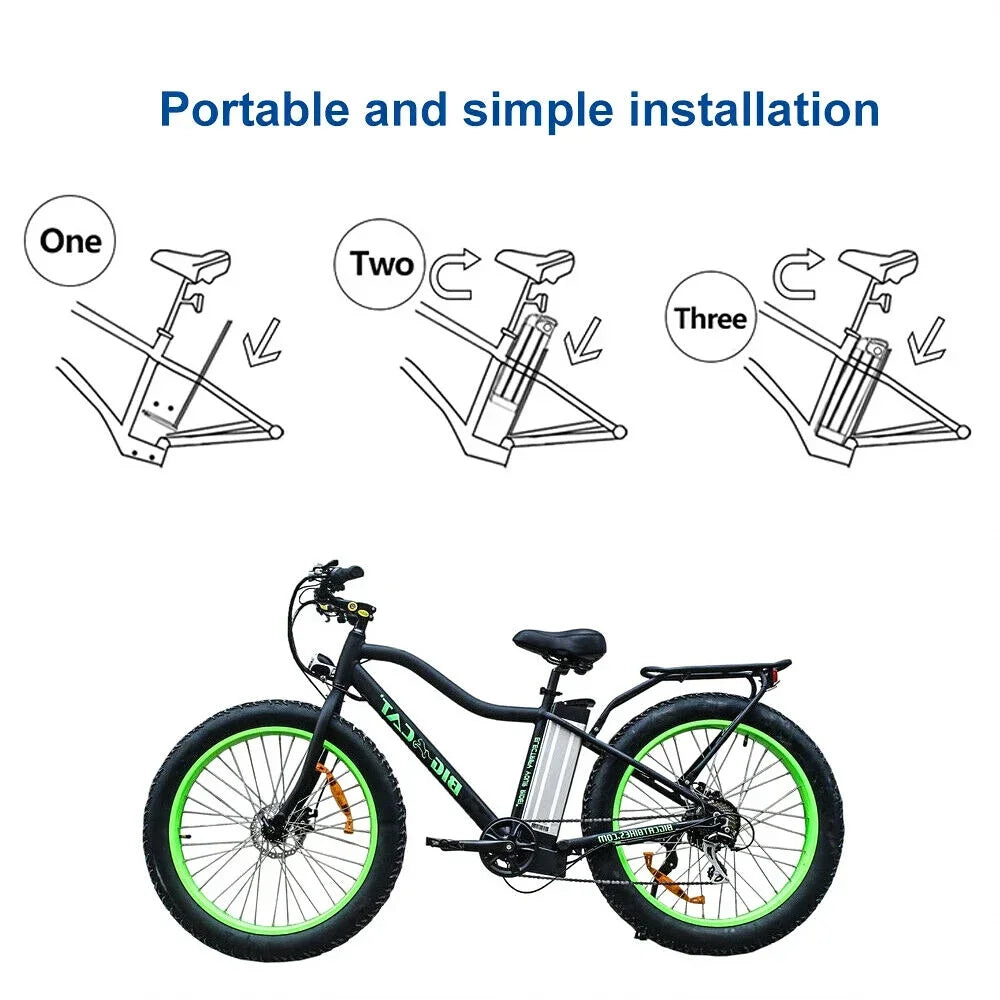 48V 20AH 15AH Silverfish Lithium Electric Bike 800W 500W 24V 36V Lithium Ion Electric Bike Bicycle 48V18650 Battery Pack+Charger