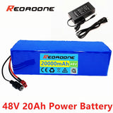 48v Lithium ion Battery 48V 20Ah 1000W 13S3P Li-ion Battery Pack For 54.6v E-bike Electric Bicycle Scooter With BMS + 2A Charger