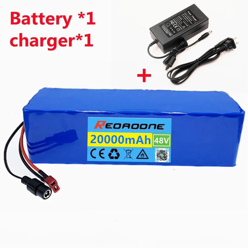 48v Lithium ion Battery 48V 20Ah 1000W 13S3P Li-ion Battery Pack For 54.6v E-bike Electric Bicycle Scooter With BMS + 2A Charger