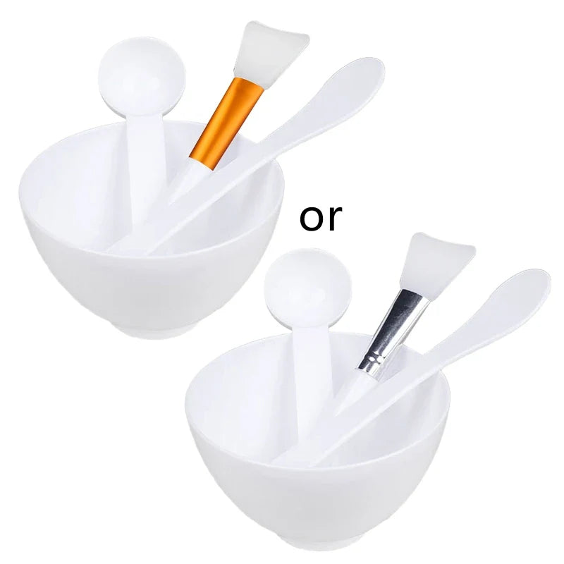 4PCS Silicone Facial Makeup Brushes with Face Mask Mixing Bowl Set Cosmetic Spatula Beauty Skin Care Full Kit Tools Candy Color