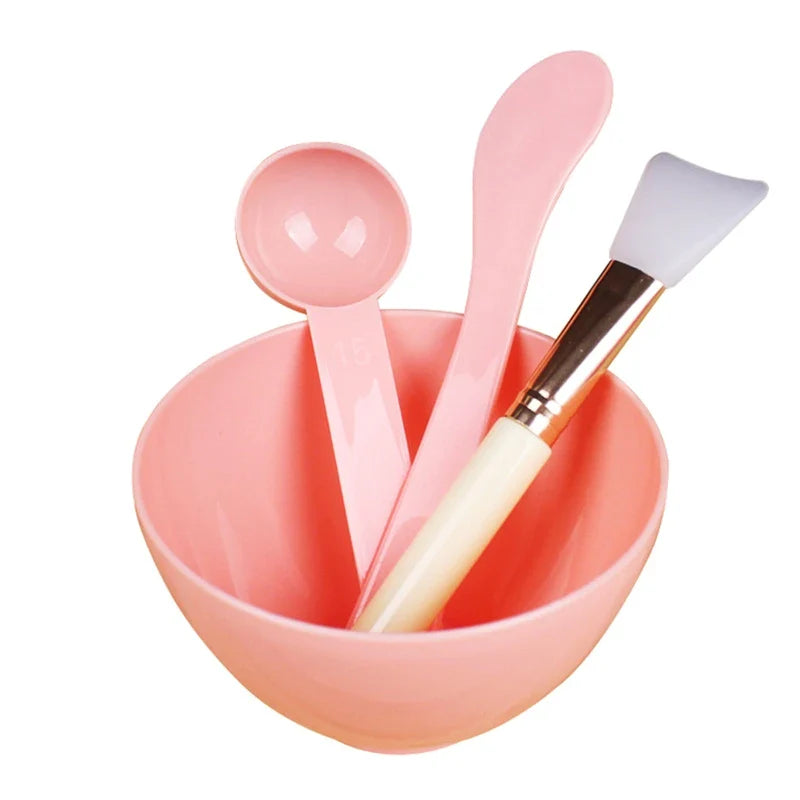 4PCS Silicone Facial Makeup Brushes with Face Mask Mixing Bowl Set Cosmetic Spatula Beauty Skin Care Full Kit Tools Candy Color