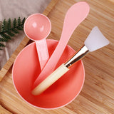 4PCS Silicone Facial Makeup Brushes with Face Mask Mixing Bowl Set Cosmetic Spatula Beauty Skin Care Full Kit Tools Candy Color