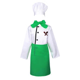 4Pcs Chef Costume Kids Kitchen Uniform Set Long Sleeve Cooking Tops with Scarf Apron and Hat Children Cosplay Chefs Cook Clothes