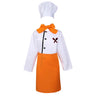 4Pcs Chef Costume Kids Kitchen Uniform Set Long Sleeve Cooking Tops with Scarf Apron and Hat Children Cosplay Chefs Cook Clothes