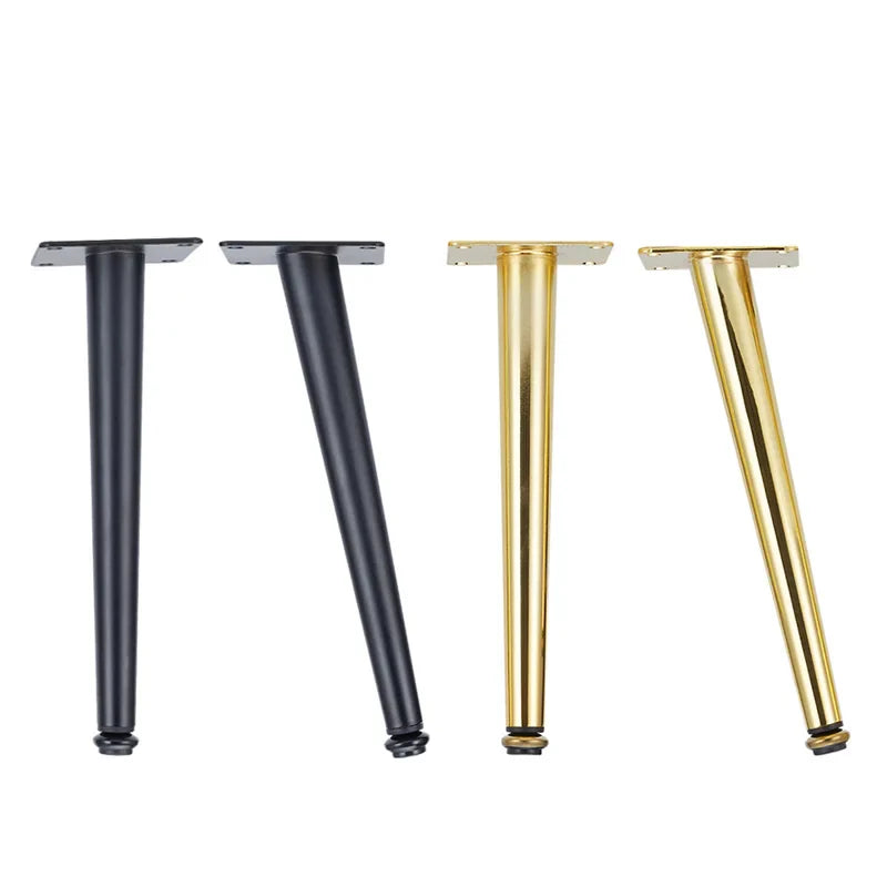 4Pcs Furniture Legs Gold Black Adjustable Tapered Metal Feet for Table Sofa Cupboard Cabinet Stool Chair Feet Accessories