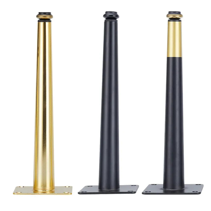 4Pcs Furniture Legs Gold Black Adjustable Tapered Metal Feet for Table Sofa Cupboard Cabinet Stool Chair Feet Accessories