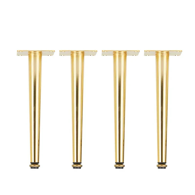 4Pcs Furniture Legs Gold Black Adjustable Tapered Metal Feet for Table Sofa Cupboard Cabinet Stool Chair Feet Accessories