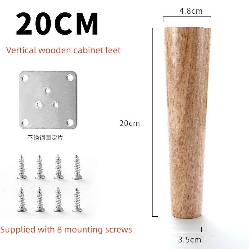 4Pcs Furniture Legs Stool Sofa Table Computer Desk Wooden Furniture Legs Tapered Feet Furniture Accessories Replacement Feet