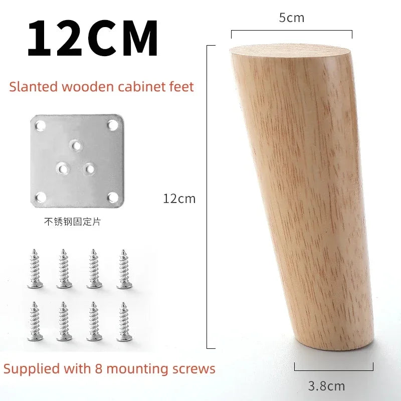 4Pcs Furniture Legs Stool Sofa Table Computer Desk Wooden Furniture Legs Tapered Feet Furniture Accessories Replacement Feet