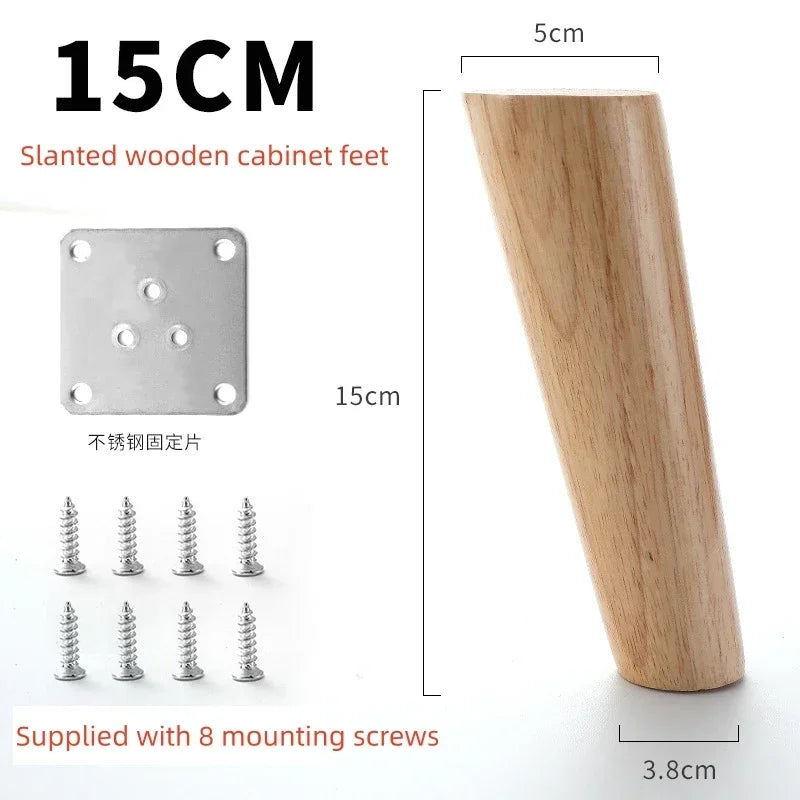 4Pcs Furniture Legs Stool Sofa Table Computer Desk Wooden Furniture Legs Tapered Feet Furniture Accessories Replacement Feet