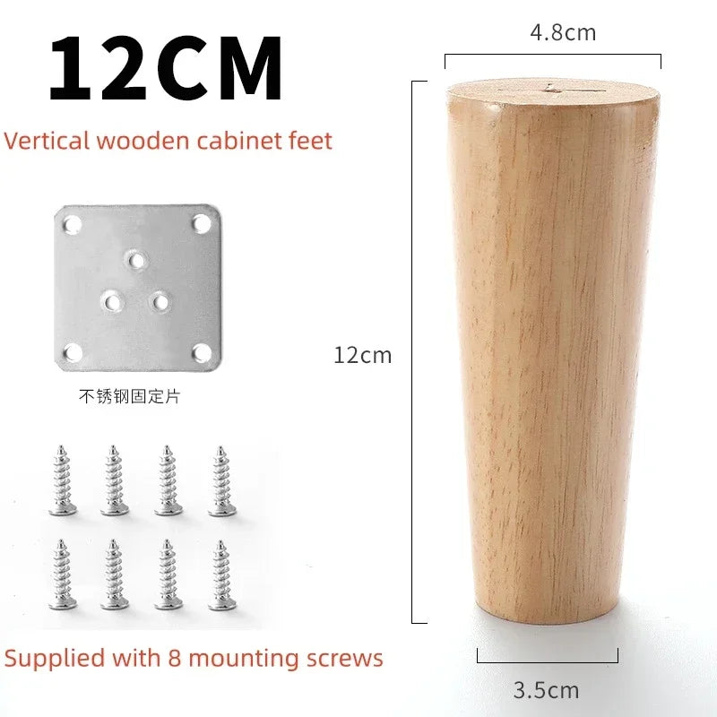 4Pcs Furniture Legs Stool Sofa Table Computer Desk Wooden Furniture Legs Tapered Feet Furniture Accessories Replacement Feet