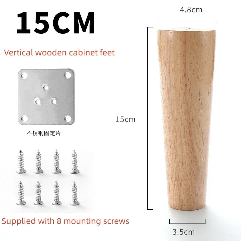 4Pcs Furniture Legs Stool Sofa Table Computer Desk Wooden Furniture Legs Tapered Feet Furniture Accessories Replacement Feet