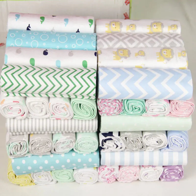 4Pcs/Lot 100% Cotton Muslin Flannel Baby Swaddles Soft Newborns Blankets Baby Blankets Newborn Muslin Diapers Baby Swaddle Wrap