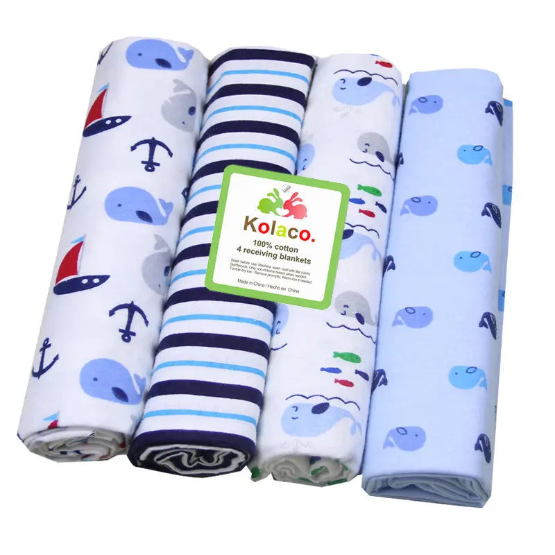 4Pcs/Lot 100% Cotton Muslin Flannel Baby Swaddles Soft Newborns Blankets Baby Blankets Newborn Muslin Diapers Baby Swaddle Wrap