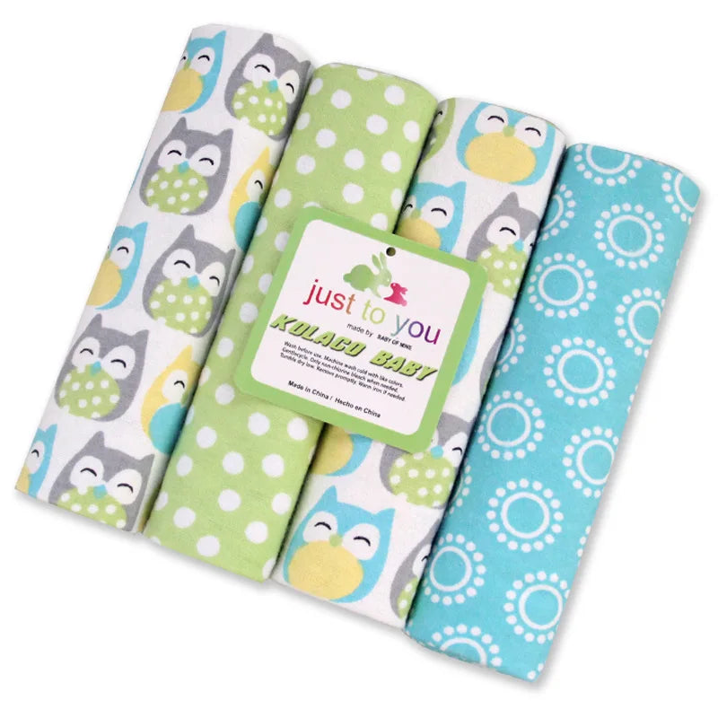 4Pcs/Lot 100% Cotton Muslin Flannel Baby Swaddles Soft Newborns Blankets Baby Blankets Newborn Muslin Diapers Baby Swaddle Wrap