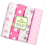 4Pcs/Lot 100% Cotton Muslin Flannel Baby Swaddles Soft Newborns Blankets Baby Blankets Newborn Muslin Diapers Baby Swaddle Wrap