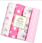 4pcs 102X76cm bed sheet wrapped blanket  Cotton flannel baby blanket newborn swaddle blanket printed single layer