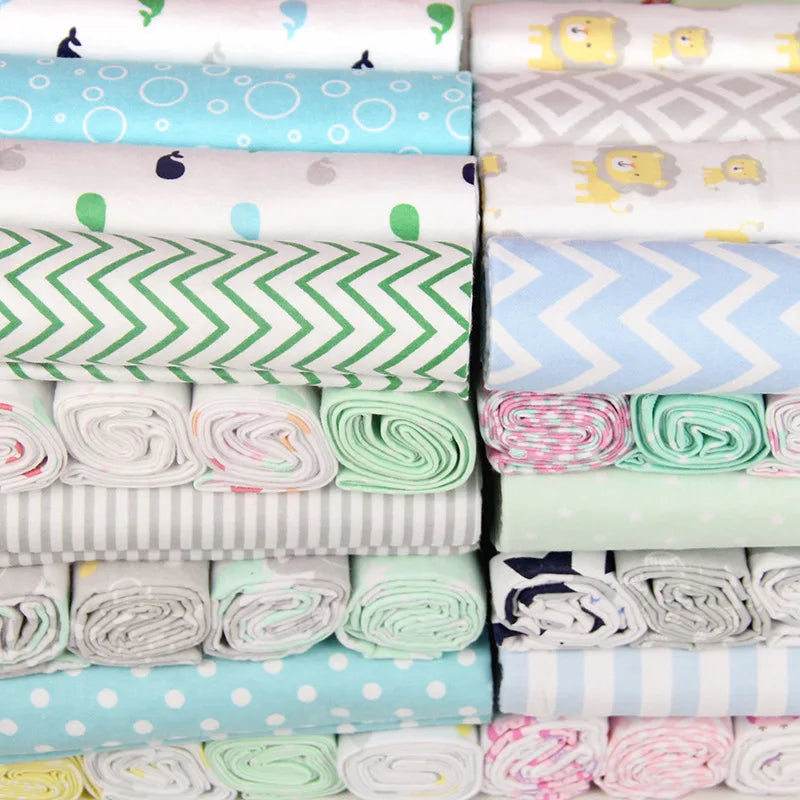 4pcs 102X76cm bed sheet wrapped blanket  Cotton flannel baby blanket newborn swaddle blanket printed single layer