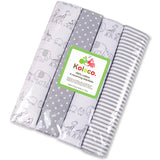 4pcs 102X76cm bed sheet wrapped blanket  Cotton flannel baby blanket newborn swaddle blanket printed single layer