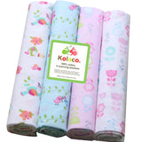 4pcs 102X76cm bed sheet wrapped blanket  Cotton flannel baby blanket newborn swaddle blanket printed single layer