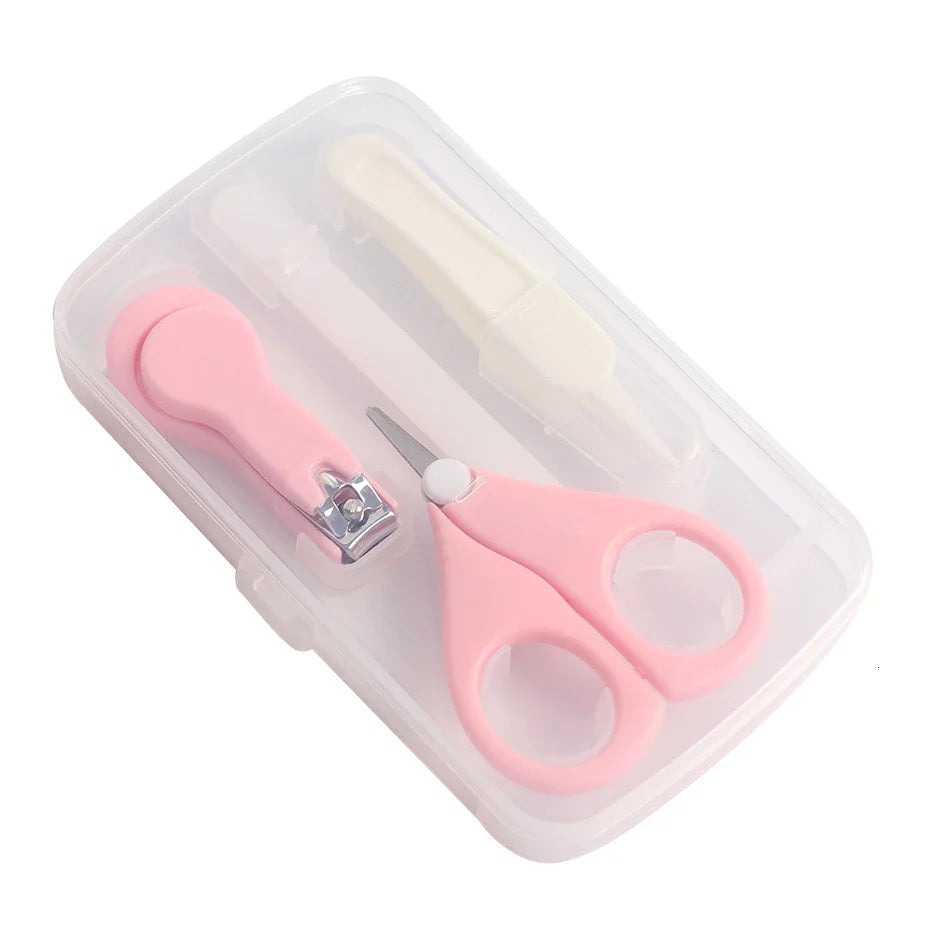 4pcs Baby Healthcare Kits Baby Nail Care Set Infant Finger Trimmer Scissors Nail Clippers Storage Box For Travel