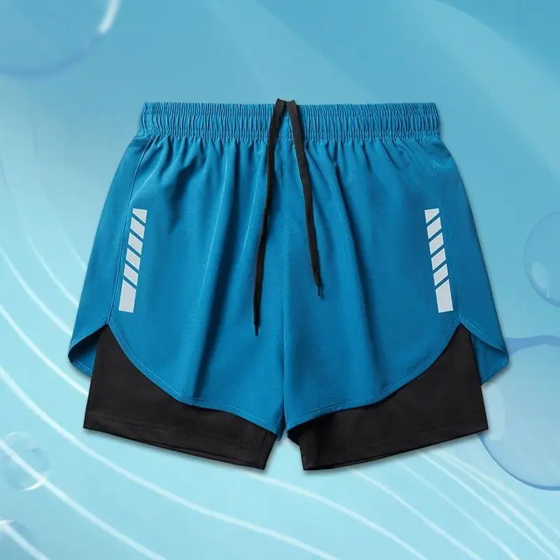 4pcs Men's Running Shorts Sport Shorts Athletics Marathon Loose Quick Dry 2 in 1 Lining Training Fitness Gym Jogging Short Pants