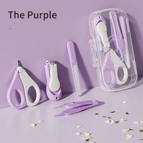 4pcs/set Baby Nail Trimmer Baby Health Care Kits Baby Nail Care Set Infant Finger Trimmer Scissors Nail Clippers Storage Box