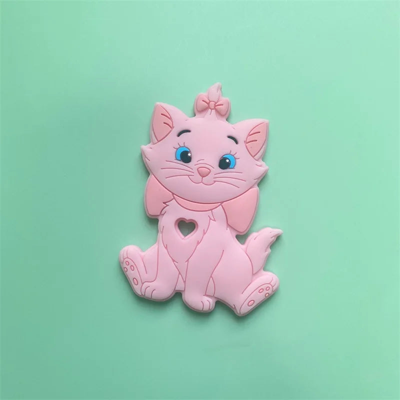 5/10pcs BPA Free Food Grade Silicone Teethers Cat mary Shape Pacifier Clips DIY Accessories Baby Teething Tiny Rod