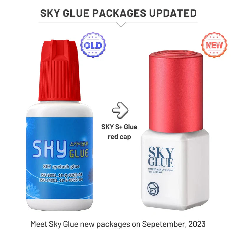 5 Bottles SKY Glue S+ Black Red Blue Cap False Lash Adhesive Wholesale Korea Original Eyelash Extension Lash Glue Makeup Tools