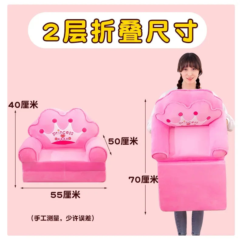 5%Disassembled Washed Kids Sofa Fashion Children Folding Cartoon Cute Baby Mini Sofas Kindergarten Babies Seat Furniture