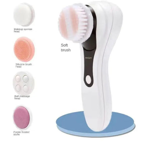 5-In-1 Home Use Electric Facial Cleanser Beauty Instrument Silicone Pore Cleaning Tools Face Washing Massager Skin Care Brushes