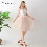 5 Layers 65cm Black Pleated Skirt Sexy Midi Tulle Skirt High Waist Full Lining Adult Tutu Korean Style Women Jupe Femme Faldas