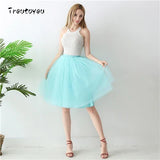 5 Layers 65cm Black Pleated Skirt Sexy Midi Tulle Skirt High Waist Full Lining Adult Tutu Korean Style Women Jupe Femme Faldas