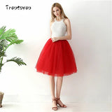 5 Layers 65cm Black Pleated Skirt Sexy Midi Tulle Skirt High Waist Full Lining Adult Tutu Korean Style Women Jupe Femme Faldas