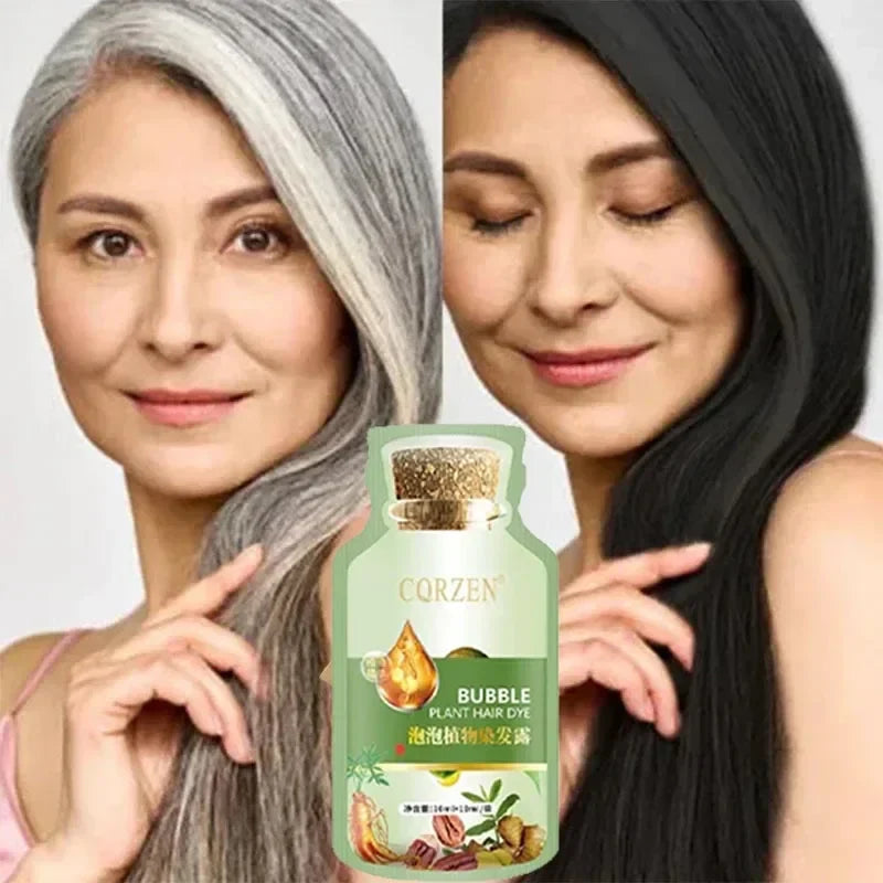 5 Minutes Change Hair Color Natural Plant Herbal Hair Dye Shampoo Non-irritating Repairs Gray White Hair Care Products Women Men