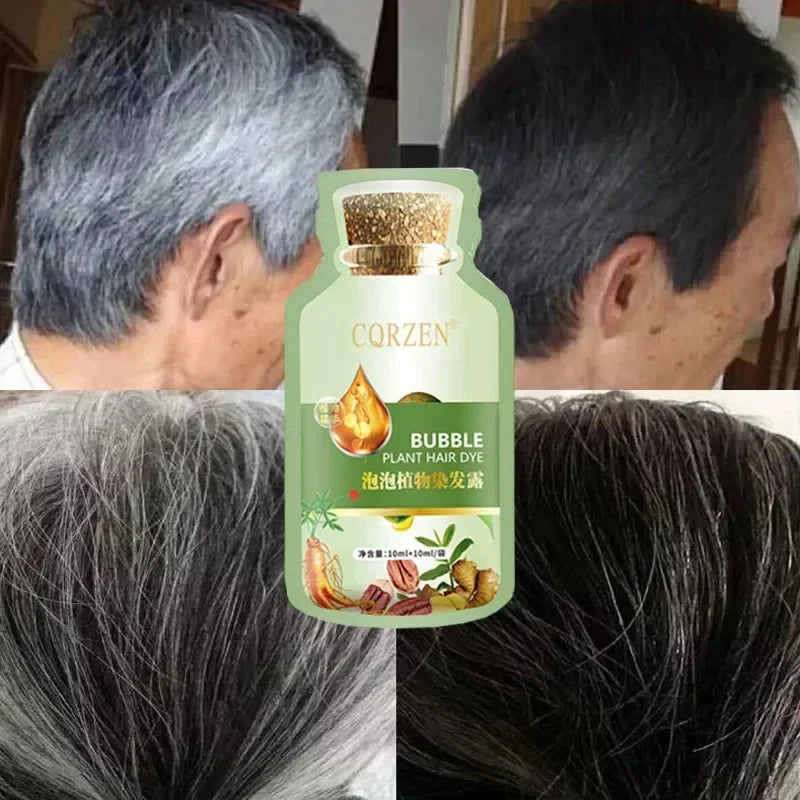 5 Minutes Change Hair Color Natural Plant Herbal Hair Dye Shampoo Non-irritating Repairs Gray White Hair Care Products Women Men