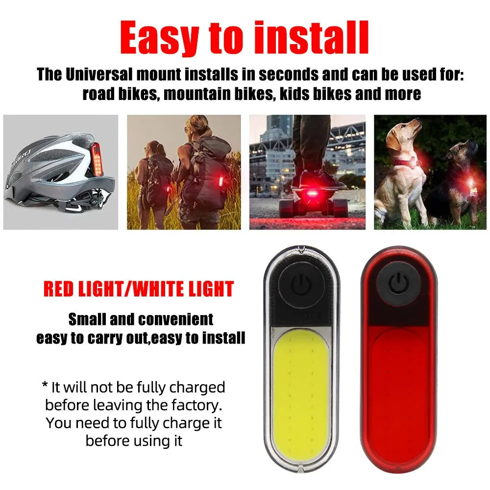 5 Modes Light Bicycle Rear Light Waterproof Bike Light COB USB Rechargeable Mtb Bike Taillights For Cycling Safety