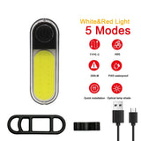 5 Modes Light Bicycle Rear Light Waterproof Bike Light COB USB Rechargeable Mtb Bike Taillights For Cycling Safety