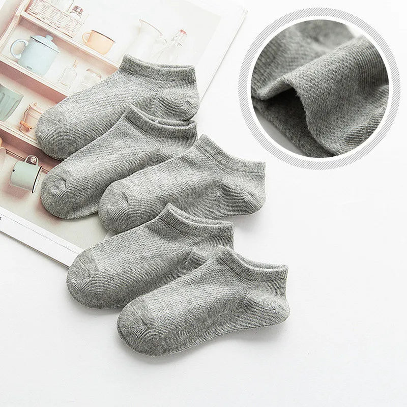 5 Pairs Baby Socks Boys Girls Black White Gray Socks Cotton Soft Newborn Babies Loose Comfortable Sock Kids School Sport Clothes