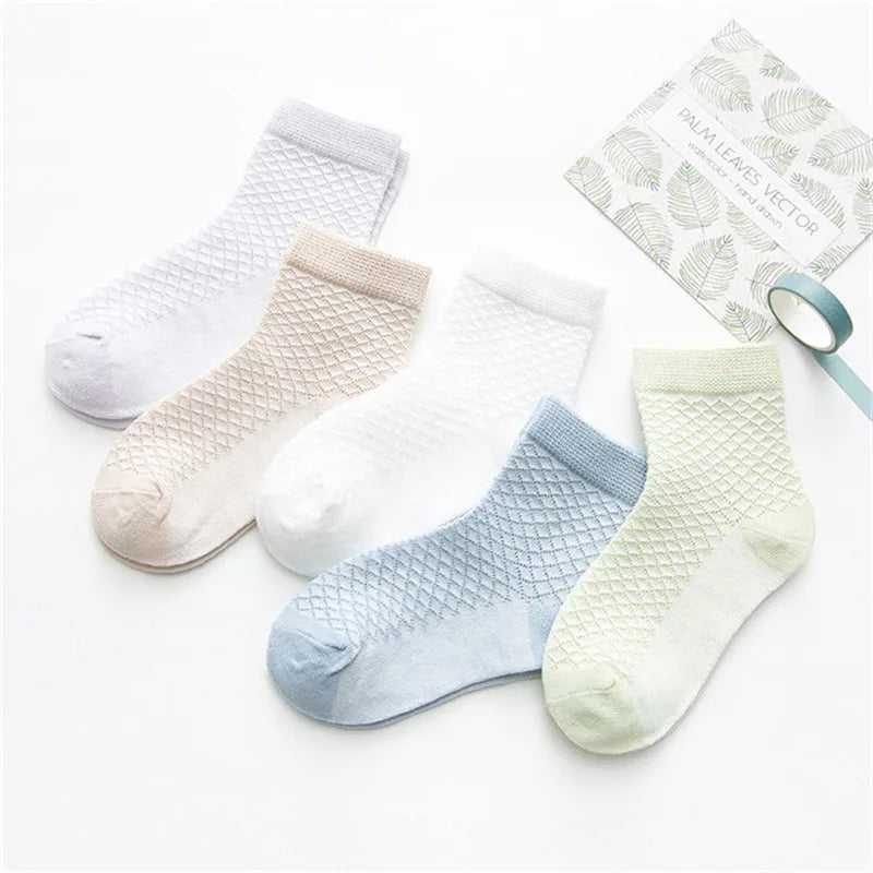 5 Pairs/Lot Baby Socks  For Newborns Infant Cute Cartoons Soft Cotton Socks Summer 0-24 Month Boy Girl Lovely Mesh Kids Gift CN