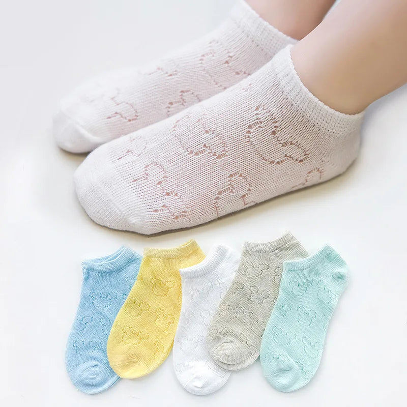 5 Pairs/Lot Baby Socks  For Newborns Infant Cute Cartoons Soft Cotton Socks Summer 0-24 Month Boy Girl Lovely Mesh Kids Gift CN