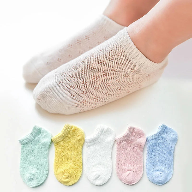 5 Pairs/Lot Baby Socks  For Newborns Infant Cute Cartoons Soft Cotton Socks Summer 0-24 Month Boy Girl Lovely Mesh Kids Gift CN