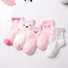 5 Pairs/Lot Children Cotton Socks Boy Girl Baby Autumn Spring Striated Stretchy Kids Socks Soft Cute Cartoon Socks for 0-8T