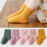 5 Pairs/Lot Children Cotton Socks Boy Girl Baby Autumn Thick Kids Knee-High Striated Socks Soft Cartoon Socks for Winter 1-12T