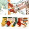 5 Pairs/Lot Children Cotton Socks Boy Girl Baby Autumn Thick Kids Knee-High Striated Socks Soft Cartoon Socks for Winter 1-12T